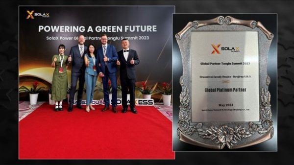 DZ Dražice získala prestížne ocenenie Global Platinum Partner od spoločnosti SolaX Power